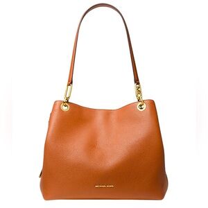 MICHAEL KORS Kensington Pebbled Genuine Leather Shoulder Bag and Wallet Set